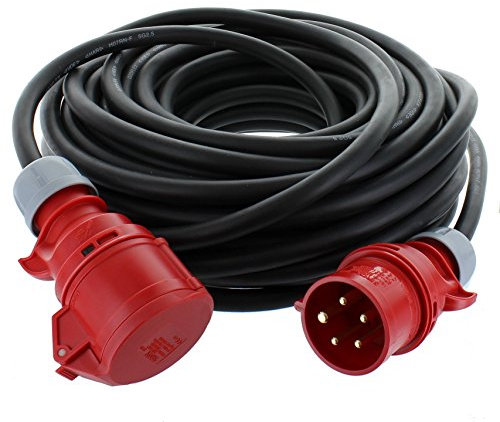 Alargador CEE 400 V, H07RN-F 5 G, 2,5 mm², 16 A, 50 metros, fuerza Cable de corriente, cable de goma