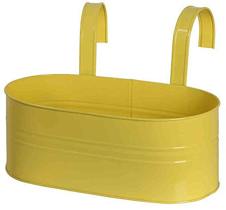 Siena Garden Blumenkasten oval, Pflanzkasten, Blumentopf, gelb, inkl. Halter, 722634