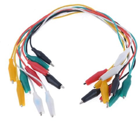 10 câbles colorés à double extrémité pinces crocodiles
