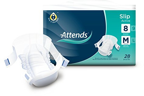 Attends Slip Active 8M, Einmalslip, bei starker Inkontinenz, Größe M, 4 x 28 St