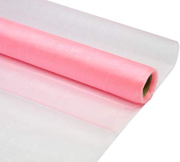 Creativery 9m Rolle Organza 36cm (hell rosa 150) // Tischläufer Deko Stoff Band Hochzeit Tisch Schleifenband Floristik
