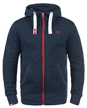 Solid SDBenn High Neck Herren Zip-Hoodie Sweatjacke Kapuzenjacke Hoodie mit Kapuze Reißverschluss Kängurutasche Baumwollmischung Regular fit, Größe:XL, Farbe:Insignia Blue Melange (8991)