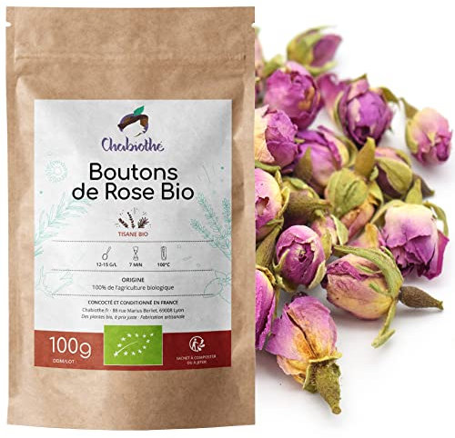 Chabiothé - Boutons de fleurs de Roses entières Bio 100g - sachet compostable