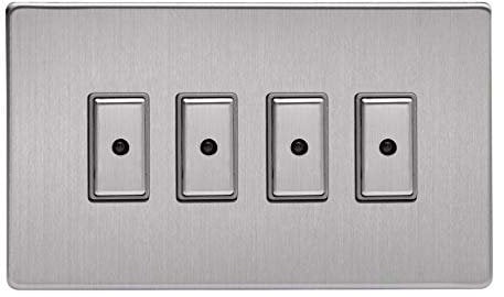 Varilight JDSE104S Dimmer Switch Brushed Steel 4 Gang