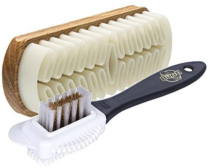 Bürstl Wildlederbürste für Schuhe Set mit Kreppbürste und Messing für Rauleder, Nubuk, Wildleder und Veloursleder