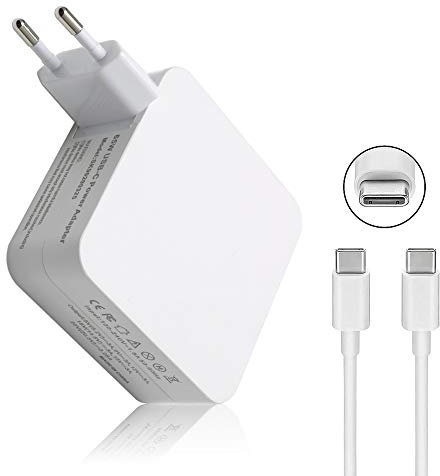 SIKER Cargador de Adaptador de Corriente USB Tipo C 65W / 61W para Mac Book/Pro, ASUS, Acer, DELL, Xiaomi Air, Huawei Matebook, HP Spectre, Thinkpad y Cualquier Otra