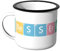 JUNIWORDS Emaille-Tasse, Periodensystem Besserwisser Be S S Er W I S S Er, Schwarzer Tassenrand