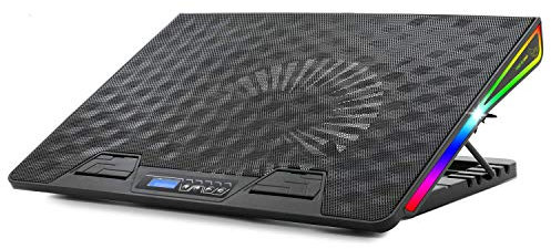Spirit Of Gamer, AIRBLADE 1000 RGB, Refroidisseur pour PC Portable, 2 Ventilateurs LED RGB, 8 Positions réglables, Port USB, 6 Vitesses Ventilation/Portables Jusqu’à 17”, Châssis Aluminium