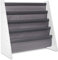 LIVIVO Childrens Colourful Sling Storage Bookshelf – Easy Access Wooden Book Storage with Soft Nylon Fabric Shelves to Protect your Kids Books – Perfect Height for your little reader (Grey)