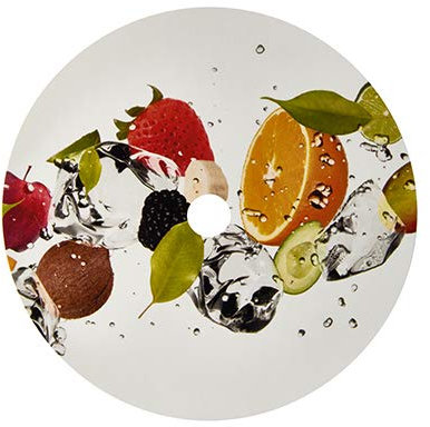500 Abdeckungen für Becher, Pappe rund Ø 10 cm Fruits mit Lochung
