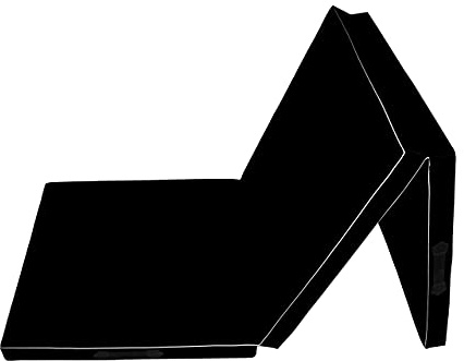 Calma Dragon 85620 Faltbare Gymnastikmatte, PU-Schaum, wasserdicht, 3 Paneele, 60 x 180 x 5 cm, robust, rutschfest, kompakt, leicht für Yoga, Pilates (Schwarz)