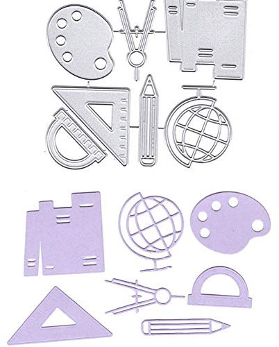 Stanzformen für Kartenherstellung, Schulbedarf, Lineal, Stanzschablone, DIY, Scrapbooking, Papier, Karten, Basteln, Schablone, Silber