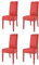 t m c s Tommychairs - 4er Set Moderne Stühle Luisa für Küche und Esszimmer, robuste Struktur aus lackiertem Buchenholz Farbe Rot, Gepolstert und mit Kunstleder in der Farbe Rot bezogen