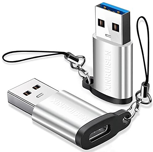 XINRUISEN USB C Female to USB Male Adapter 2Pack, Type C to USB Adapter Charger Converter Charging Plug for iPhone 14 13 12 Pro Max/Mini 11 XR SE 2020, Samsung Galaxy S20 S21 20 21 FE Pixel Google