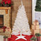 Juegoal 4 FT Pre-lit Artificial Christmas Tree, Lighted Tinsel Pine Trees with 70 Warm White Lights, 8 Mode & Timer for Xmas Home Party Decor (White)
