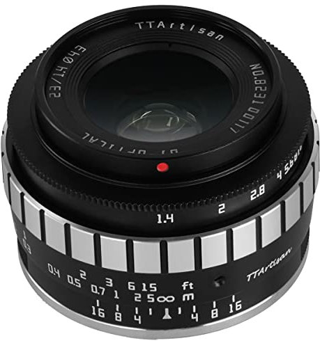 TT Artisan 23 mm F/1.4 APS-C - Connettore Fuji X Mount Silver Obiettivo grandangolare manuale per fotocamere mirrorless