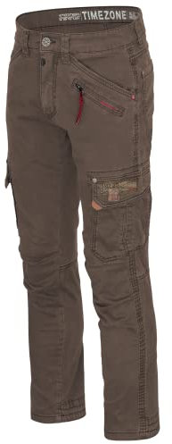 Timezone RogerTZ Roger Herrenhose Cargohose lässig modern (W36/L36, Washed Brown)