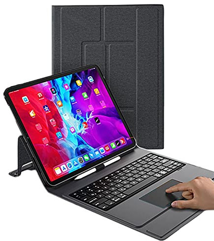 HAODEE Para iPad Pro Case 12.9 Pulgadas Magnetic Bluetooth Touchpad Cajas de Teclado Mágico Teclado mágico (Color : Black)