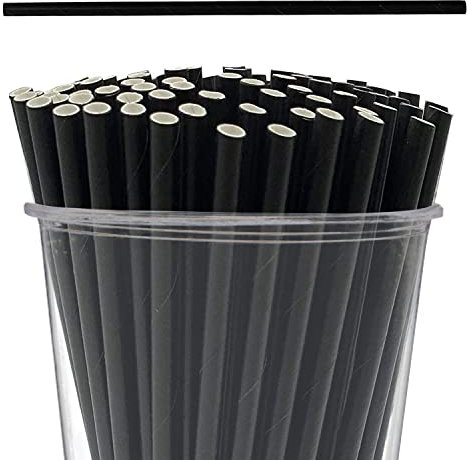 Neel Blue Paper Drinking Straws [2000 Pack] Disposable Straws - Black Straws, Party Straws Cocktail Decorations for Birthday Wedding Christmas Party DIY Decoration