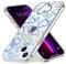 Abbery für iPhone 14 Plus/iPhone 15 Plus Hülle Durchsichtig mit Motiv Reflektieren Herzen Glitzer Holografisch Bunt Herz Muster Transparent Case für Frauen Mädchen Stoßfeste Schutzhülle Handyhülle