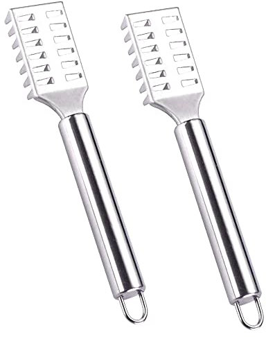 2 Pcs Fish Scales Scraper Stainless Steel Grip Handle Fish Scale Scraper Fish Scale Remover Fish Scaler for Fast Scales Peeling
