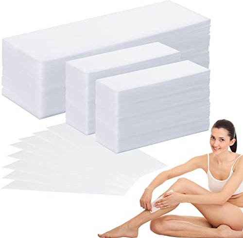SEPGLITTER 300 Stück Wachsstreifen Haarentfernung, Waxing Strips, Vliesstreifen für Warmwachs und Zuckerpaste für Frauen, Gesichtskörper, Arme, Beine(7×10cm,7×20cm)