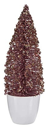 Krist+ Árbol de Navidad Pequeño Rosa Dorado Plástico 9 x 28 x 9 cm
