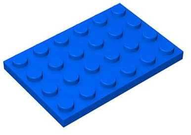 TTEHGB TOY Classic Building Plate 4x6 100 Pieces, Compatible with All Major Brands Parts and Pieces 3032 (Colour: Blue)