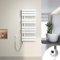 Heilmetz seche Serviette Electrique 400 x 899 mm,avec élément Chauffant thermostatique et Fonction minuterie, radiateur sèche Serviette Plat, raccordement latéral (Blanc)