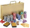 GAMES PLANET Pokerkoffer mit 300 Laser-Chips, Silver/Gold/Black Edition - Auswahl: Gold