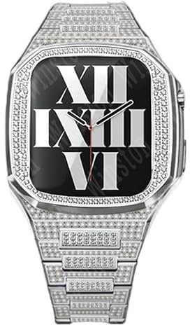 NEYENS Kit di modifica diamantata da 45 mm per Apple Watch Band Mod Set cassa in acciaio inossidabile da 45 mm con cinturino per accessori Iwatch Serie 8 7, 45mm For 8/7, agata