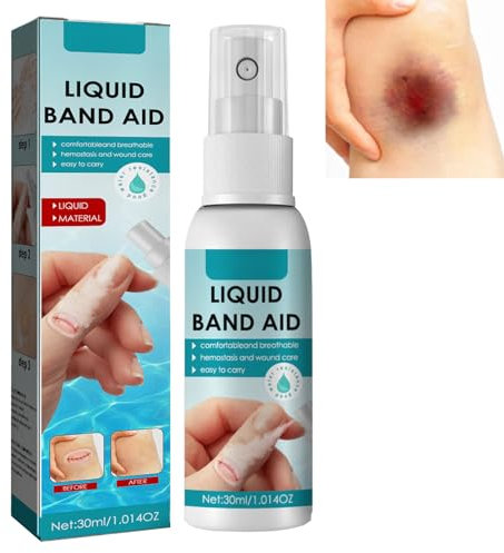 KOAHDE Liquid Bandage Transparent,Waterproof Liquid Bandage,Spray Liquid Skin Bandage,Wound Stick Protective Film Liquid,Wound Gel Liquid,Transparent Wound Spray,Liquid Bandage Spray,30ML,1PC