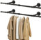 YheenLf 2-Pack Clothes Rack, 90cm Industrial Style Wall Mounted Wardrobe Pole, Heavy Duty Iron Pipe Clothing Rail, Multi-Purpose Hanging Rod for Laundry Room and Closet Storage