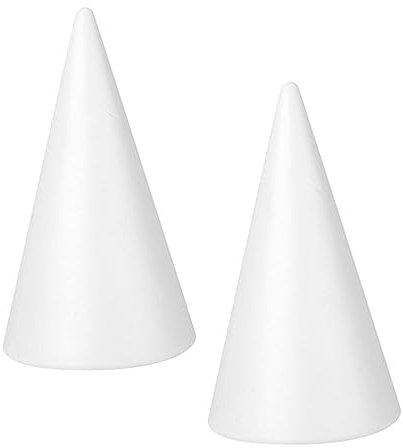 IWOWHERO 2st Schaumkegel Steckschaumblock Styroporkegel Steckschaum Weihnachtsbaumkegel Selber Machen Weihnachtsbaum-bastelschaum DIY Schaum Spielzeug Ultraleicht Weiß Kind Schaumbaum