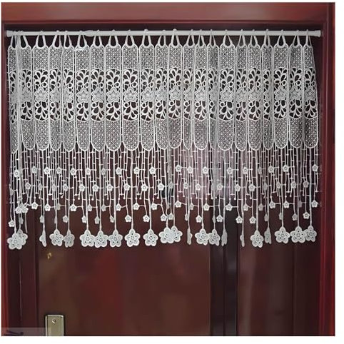 Hohle Stickerei Bistrogardine, Vintage Shabby Chic Häkelnspitze Vorhänge, Landhausstil Küchengardine