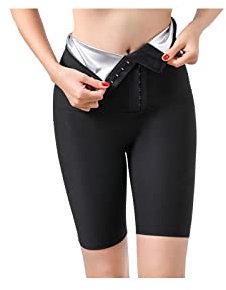 SUICRA Damen-Jogginghose Frauen Hosen for Gewichtsverlust Schweiß Leggings Kompression Abnehmen Hohe Taille Fat Burner Hosen Workout Body Shaper (Color : Silver, Size : XXX-Large)