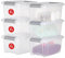 Iris Ohyama Aufbewahrungsboxen mit Deckel, 5L, 6er-Set, Silber, Sicherer Verschluss, Stapelbar, Griffe, Schlafzimmer, Schrank, Büro, Organisation, BPA-freies Plastik, Ordnungsboxen, NTB-5