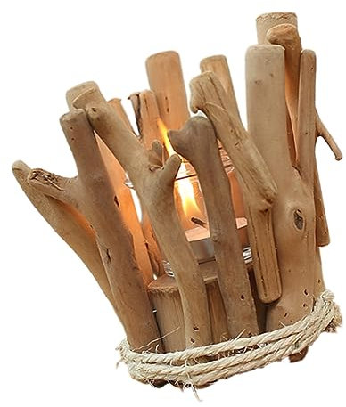 Cabilock Kerzenhalter Aus Holzstab Kerzenständer Aus Holz Kerzenhalter-Ornament Kandelaber Dekorative Kerzenhalter Party-kerzenhalter Kerzenkasten Hölzern Glas Tee Ländlich