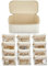 Vlando Reise schmuckkasten, Modern Schmuckkästchen mit 12 Schmuckbeutel, Reise Schmuck organizers aus Leder, Transparente Samtbeutel, Schmuck-Etui für Frauen, Mädchen, Geschenk, Weiß