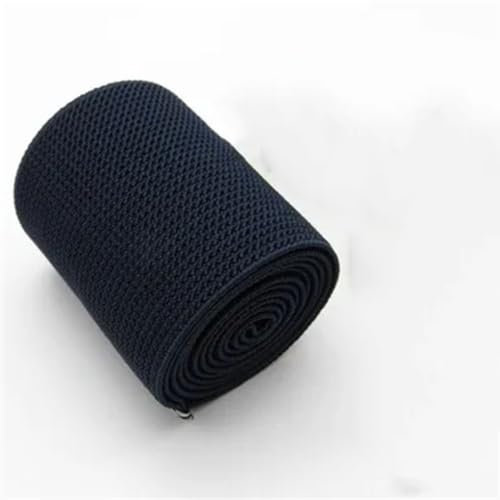Banda elástica gruesa de 7 a 7,5 cm de ancho, banda de goma de color de alta elasticidad, banda de goma plana para pantalones planos, accesorios elásticos, azul marino, 1 m