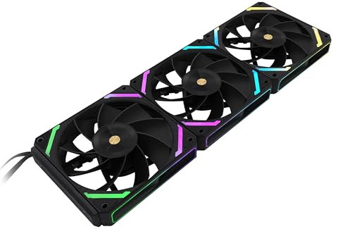 M120Pro 120mm Reverse A-RGB Case Fan, Daisy Chain Connection ARGB PWM Case Fans, for Radiator/Computer Case Cooler, 3 Pack