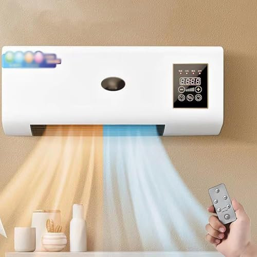 MVXBICIA Mini Air Conditioner with Remote Control - Wall Mounted, 8h Timing, Cool & Warm, Heater for Tent, Bedroom, Living Room, Office