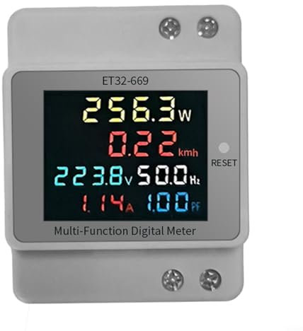 Zilimontt Misuratore di energia monofase digitale Monitor di utilizzo dell'elettricità,Tester del contatore di energia,Misuratore di energia monofase AC40-300V 100A, metro KWH su guida DIN