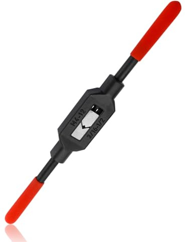 Mesee Adjustable Tap Wrench Handle M4-M12 Screw Tap Holder Reamer Hand Tapping Tool Plastic Dipped Handle Spanner for 3/16-1/2 Thread Taps