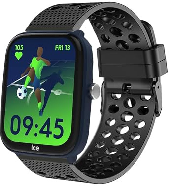 Lamshaw 20mm,22mm Respirant Sport Silicone Classique Bracelet De Remplacement Compatible avec Ice Junior 2.0/ Ice Junior 3.0,Ice Smart 2.0/Ice Smart 3.0 Smart Watch (Noir, 20mm)