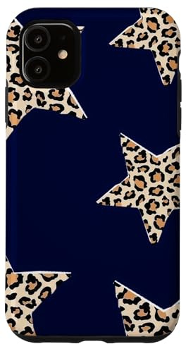 Marineblau Leopard Stern Gepard Print Y2K Star Hülle für iPhone 11