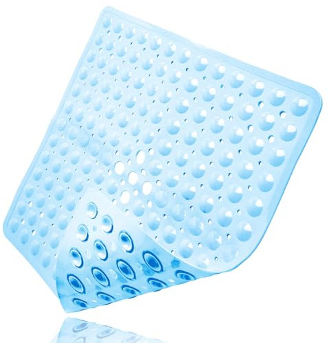 Duschmatte rutschfest, 53 x 53 cm Antirutschmatte mit Saugnäpfen, Massage Duschmatte rutschfest, Antirutschmatte Dusche, PVC Shower Mat Non Slip, Waschmaschinenfest, Quadrat, Blau