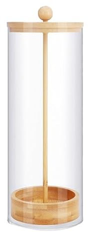 Straw Holder Dispenser for Counter - Drinking Straw Dispenser with Bamboo Lid for Standard Straws, Straw Organizer