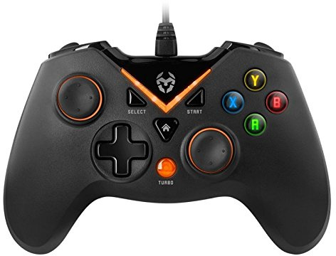 Gamepad Gaming pour PC/PS3, connexion USB, design ergonomique, boutons programmables, idéal pour jeux vidéo et contrôle précis.