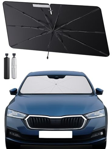 SHAOHAO kompatibel mit Skoda Octavia MK3 MK4 2016-2025 Sonnenschirm Auto Auto Sonnenschutz Frontscheibe Faltbar UV-Schutz Sonnenschirm knitterfreier Stoff Skoda Octavia zubehör